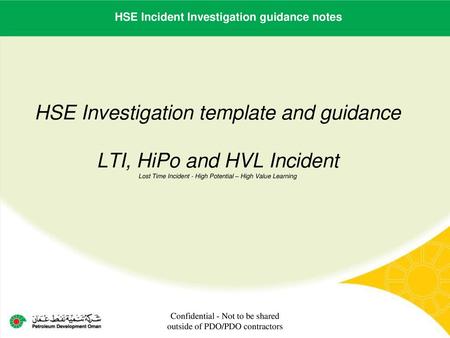 HSE Incident Investigation guidance notes