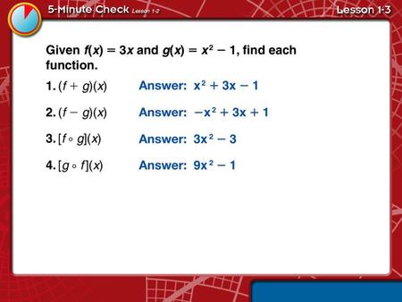 5-Minute Check Lesson 1-3A
