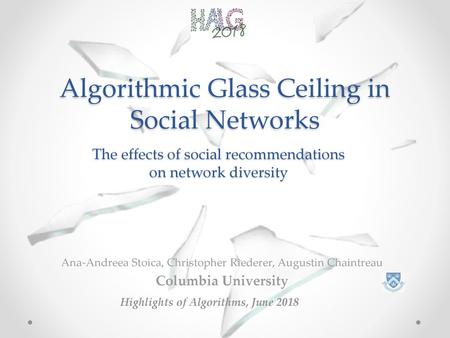 Algorithmic Glass Ceiling in Social Networks