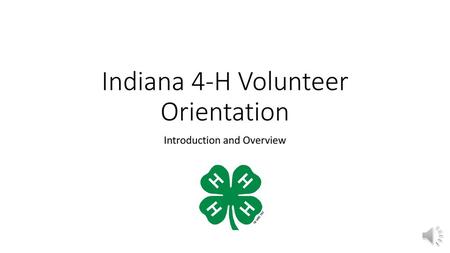 Indiana 4-H Volunteer Orientation