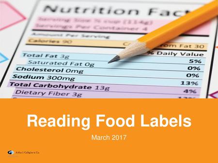 Reading Food Labels March 2017.