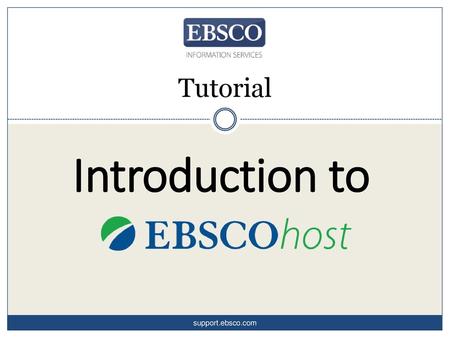 Tutorial Introduction to support.ebsco.com.