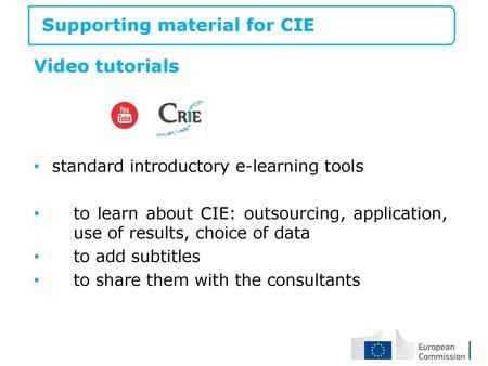 Supporting material for CIE