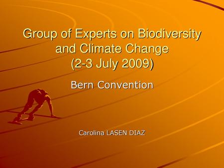 Group of Experts on Biodiversity and Climate Change (2-3 July 2009)