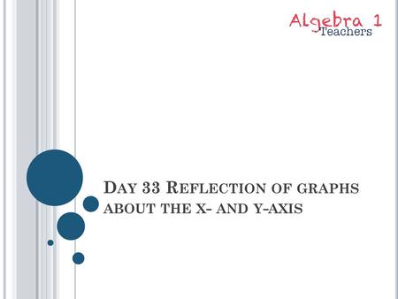 Day 33 Reflection of graphs about the x- and y-axis