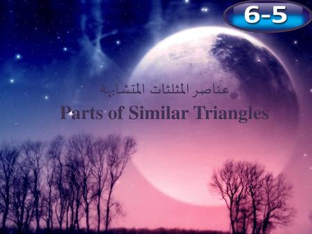 عناصر المثلثات المتشابهة Parts of Similar Triangles