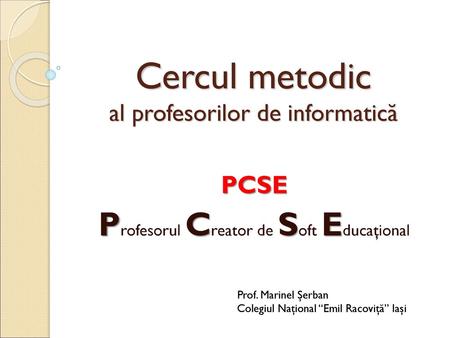 Cercul metodic al profesorilor de informatică