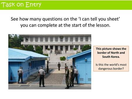 This picture shows the border of North and South Korea.