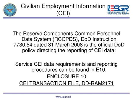 Civilian Employment Information (CEI)