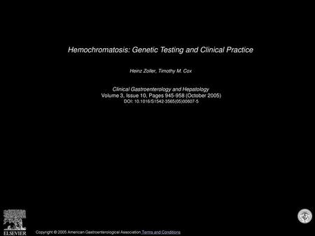 Hemochromatosis: Genetic Testing and Clinical Practice