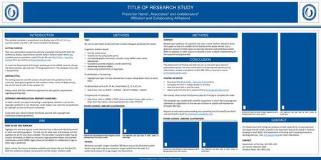 TITLE OF RESEARCH STUDY