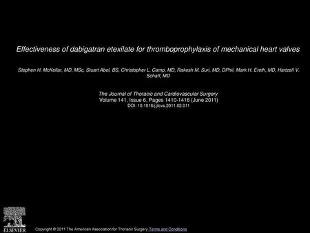 Stephen H. McKellar, MD, MSc, Stuart Abel, BS, Christopher L