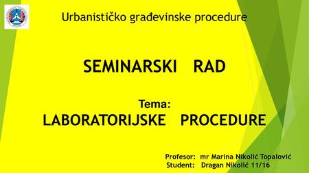 Urbanističko građevinske procedure