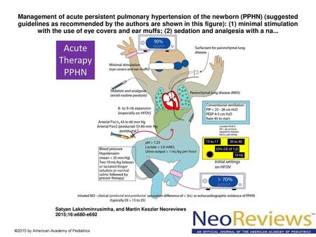 Management of acute persistent pulmonary hypertension of the newborn (PPHN) (suggested guidelines as recommended by the authors are shown in this figure):