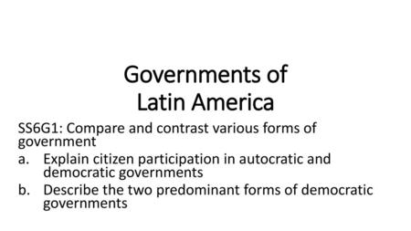 Governments of Latin America