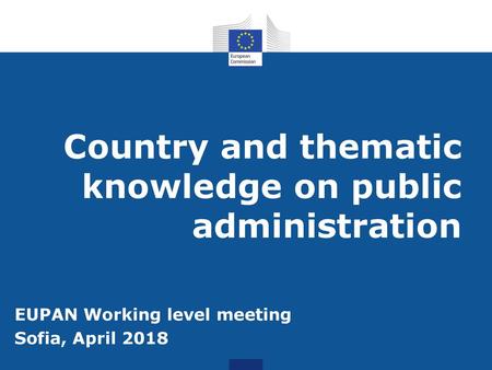 Country and thematic knowledge on public administration