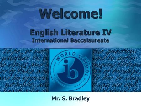 English Literature IV International Baccalaureate