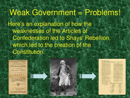 Weak Government = Problems!