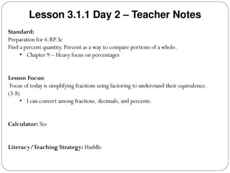 Lesson Day 2 – Teacher Notes