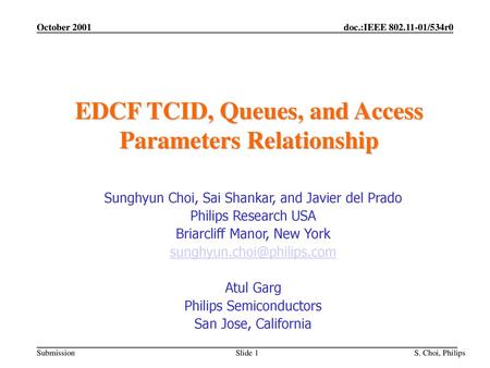 EDCF TCID, Queues, and Access Parameters Relationship