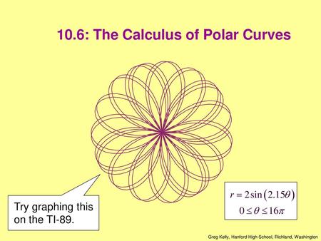 10.6: The Calculus of Polar Curves