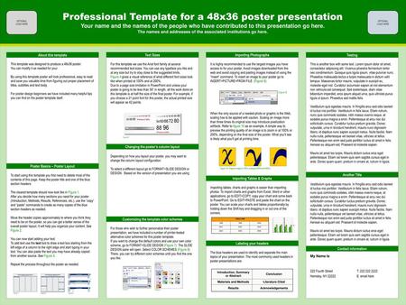 Professional Template for a 48x36 poster presentation