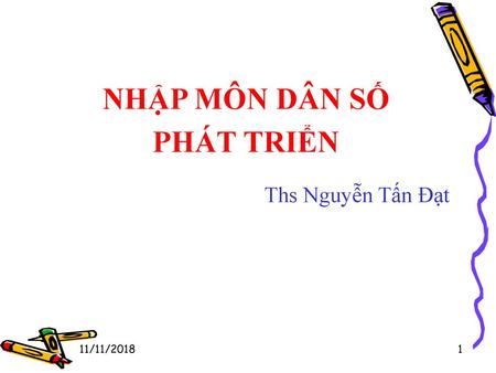 NHẬP MÔN DÂN SỐ PHÁT TRIỂN