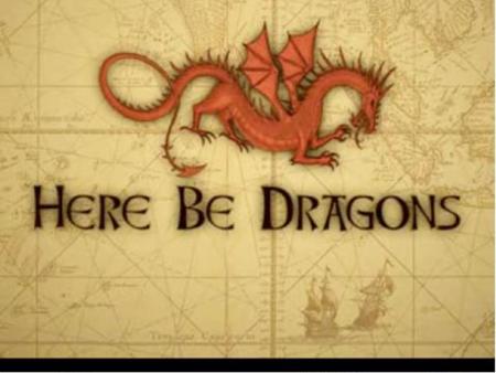 A myth about ancient map makers is that they’d adorn the distant uncharted areas with “Here Be Dragons” But in truth, only one such map has ever been found.