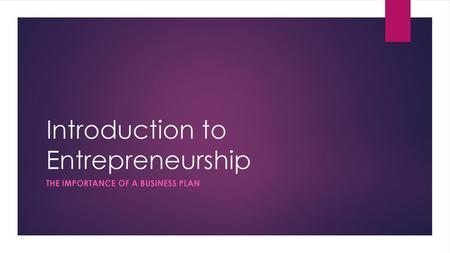 Introduction to Entrepreneurship