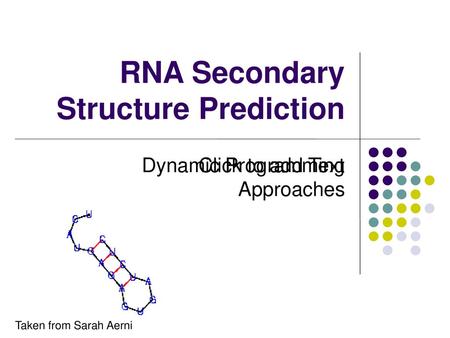 RNA Secondary Structure Prediction