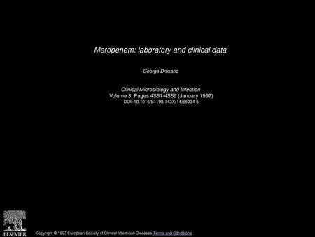 Meropenem: laboratory and clinical data