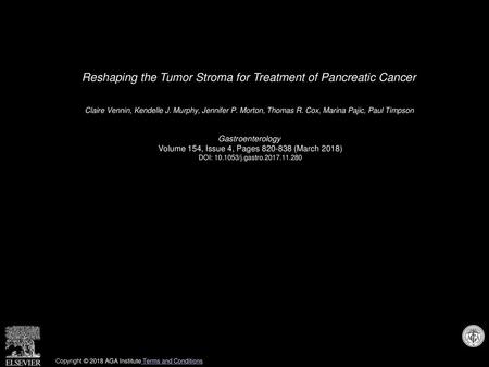 Reshaping the Tumor Stroma for Treatment of Pancreatic Cancer