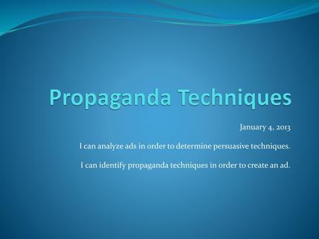 Propaganda Techniques