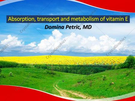 Absorption, transport and metabolism of vitamin E