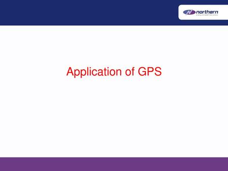 Application of GPS.