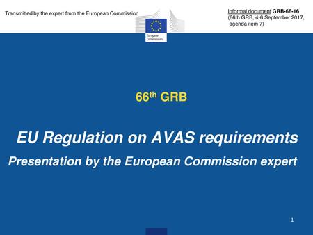 EU Regulation on AVAS requirements