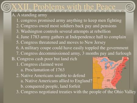 XXII. Problems with the Peace