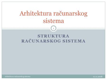 Arhitektura računarskog sistema