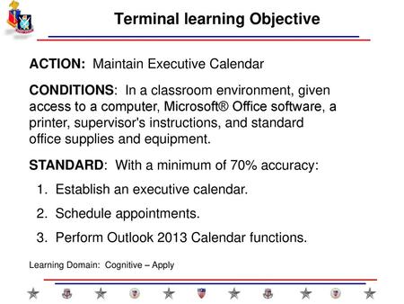 Terminal learning Objective