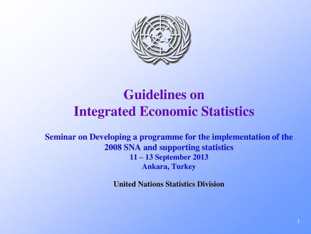 Guidelines on Integrated Economic Statistics