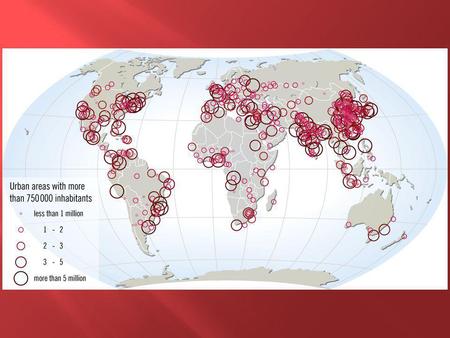 Chapter 9 Part 1  Urban : The buildup of the city and surrounding suburbs  Urbanization : Movement of people from rural to urban areas.