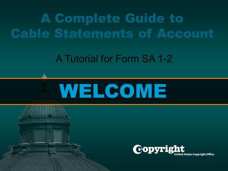 Getting Started > Account Info > Revenues > Fees > Certification > Interest > Contact A Complete Guide to Cable Statements of Account A Tutorial for Form.