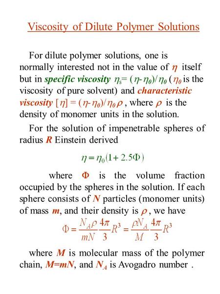 Viscosity of Dilute Polymer Solutions