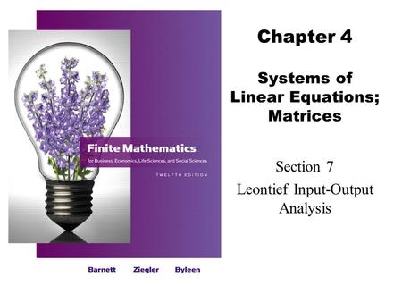 Chapter 4 Systems of Linear Equations; Matrices