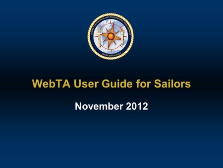 WebTA User Guide for Sailors