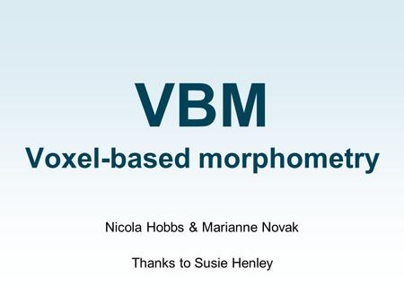 VBM Voxel-based morphometry