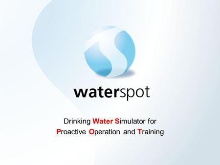 Drinking Water Simulator for Proactive Operation and Training