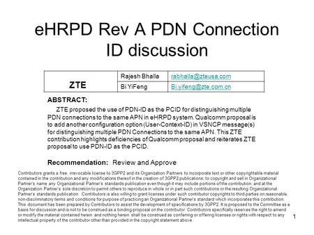 eHRPD Rev A PDN Connection ID discussion