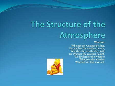 The Structure of the Atmosphere