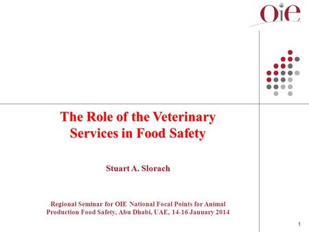 The Role of the Veterinary Services in Food Safety